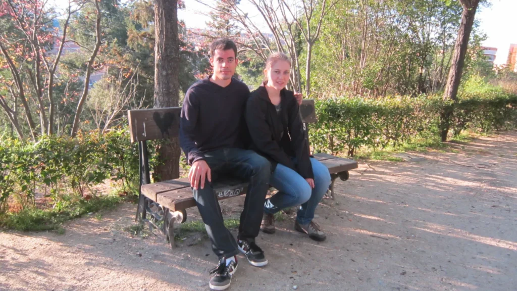 já na lavičce s kamarádem z Toleda